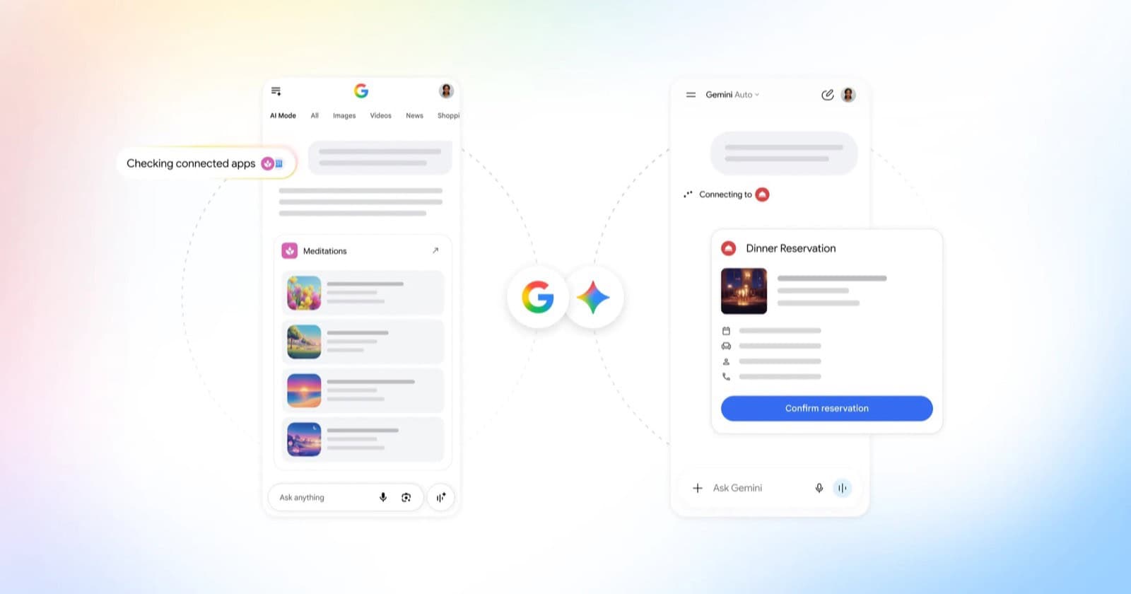 Google-მა AI Mode-ისა და Gemini-სთვის დაკავშირებული აპლიკაციების დეველოპერული პრევიუ გახსნა